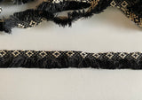 Craftuneed Bundle 8.2Meters Black Cotton Thread Strip Brush Tassel Fringe trim embroidered sewing edge trimming