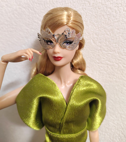 Craftuneed 1:6 Scale Doll Metal Masquerade Mask Miniature dollhouse handmade Fashion Accessory for Dolls