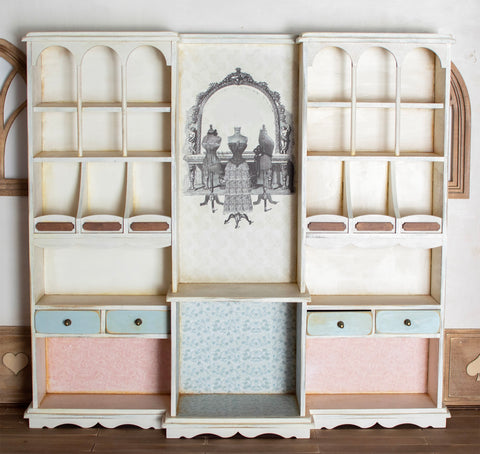 DIY Miniature Display Cabinet Kit – 1/6 & 1/12 Scale Dollhouse Furniture Flat Pack (Unassembled)