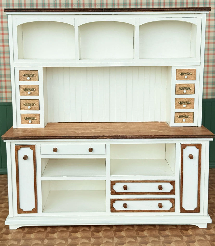 Handmade Dollhouse Kitchen Hutch Cabinet 1:6 Scale Miniature Wood Furniture