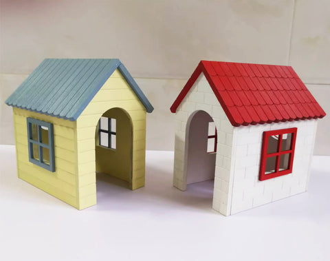 Craftuneed 1:6 scale Dollhouse Dog House Miniature Pet Kennel For Fashion Doll Accessory Handmade