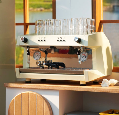 Craftuneed 1:6 Scale Miniature Espresso Coffee Machine Dollhouse Commercial Style Coffee Maker Accessory for Kitchen or Doll Cafe Scene