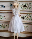 Handmade Doll White Lace Top and Skirt Set Miniature Outfit 1/6 1/4 1/3 Scale