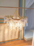 Craftuneed 1:6 Scale Miniature Doll Faux Crystal chandelier Dollhouse Hanging Ceiling Lighting props