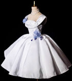 Craftuneed Handmade Classic White Doll Dress Set with Petticoat & Necklace Custom Fit for 1/6 1/4 1/3 Scale dolls