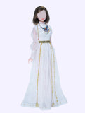 Handmade 1:6 Scale Romantic Doll Dress – Vintage Inspired Gown with Optional Jewelry & Belt