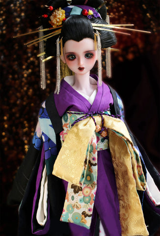 Craftuneed Oiran Kimono Doll Dress Handmade Japanese Geisha Outfit Costume for 1/6, 1/4, 1/3 Scale Dolls