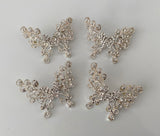 Craftuneed Bundle 4pcs silver rhinestones bridal embellishments butterfly brooch pin jewellery Brooches