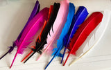 Craftuneed Bundle 9pcs Colourful large stripped hat mount feather hat for Millinery art craft diy