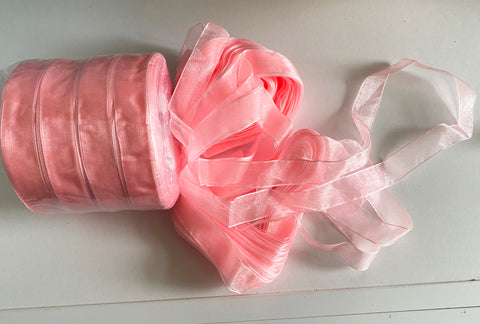 Craftuneed Bundle 500 Meters Pink Organza Ribbon High quality 5 Rolls Trims for Craft Gift Wrapping Wedding Decor