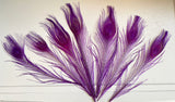 Craftuneed Bundle 7pcs Purple Peacock Feather hat mount Feather For Millinery DIY Art craft