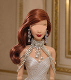 1:6 Scale Doll Shoulder Chain Necklace and Earrings Set Miniature Rhinestone Jewellery