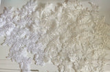 Craftuneed Bundle 7pcs ivory and white sew on lace applique embroidered floral tulle lace motif patch Mix lot