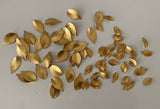 Bundle lot 70pcs gold colour metal leave charm sew on leave beads with defect