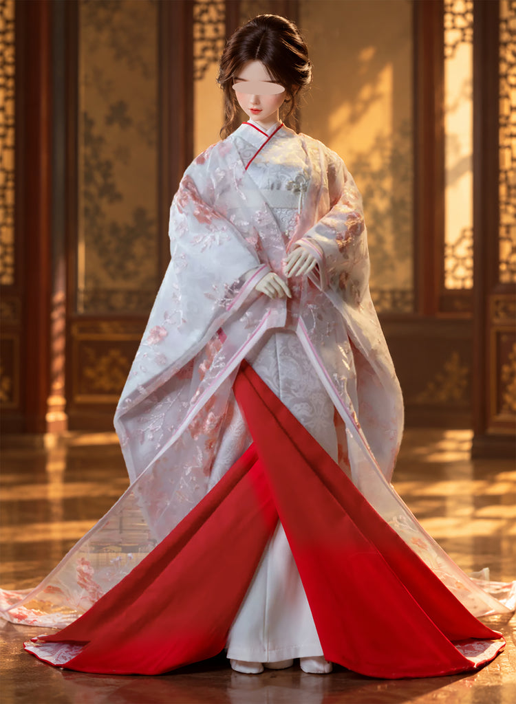 Handmade Doll Wedding Kimono Miniature Japanese Style Floral Clothing 1/4 1/3 Scale