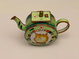 rade Plus Aid Fish and Cat Green Teapot Hand paint Enamel Limited Edition Collectable