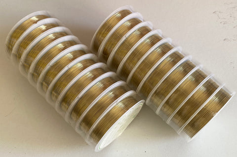 Craftuneed Bundle 20 spools Gold plated wire for Jewellery beading craft 0.3mm totally 340meters