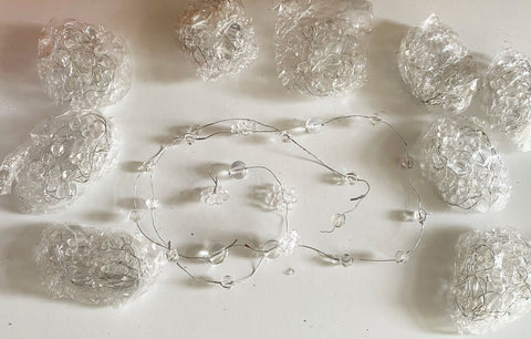 10Packs Clear Acrylic Beaded Wire Garland – DIY Craft Material Bundle