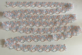 Craftuneed Bundle 2.1 Meters Blue &amp; Pink Floral Lace Trim Sew on Embroidered cotton lace trimming