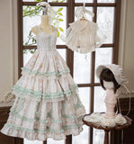 Victorian Rococo Floral Doll Dress Set Handmade Miniature Outfit 1/6 1/4 1/3 Scale