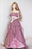 Craftuneed 1:6 Scale Miniature Doll Purple Lilac Dress with Matching Necklace Luxury Gown Dress For Fashion Dolls Handmade