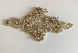 Craftuneed Handmade Rhinestone Faux Pearl Applique Bridal Sash Embellishment Motif Sew On Patch for Dress Craft Projects