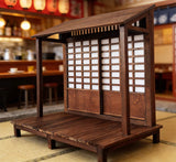 1:12 Scale Japanese Dollhouse Front Handmade Miniature Wooden Facade Shoji Screen Diorama
