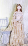 Handmade Vintage Lace Doll Dress and Necklace Miniature Gown For 1/6 1/4 1/3 Scale