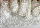 Craftuneed Bundle 9.2Meters Ivory Embroidered Bridal Lace Trim Sew On Floral Tulle Lace Trimming For Dress Making