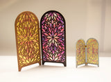 Miniature Folding Screen DIY Kit – 1/12, 1/8, 1/6 Scale Dollhouse Stained Glass Effect Room Divider (Unfinished)