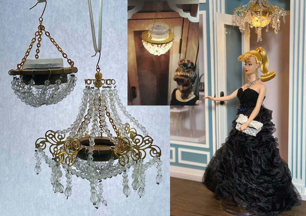 Craftuneed Handmade 1:6 miniature dollhouse chandelier doll ceiling li ...