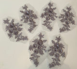 Craftuneed Job lot 6pcs grey 3D lace applique sew on double layer floral lace motif patch