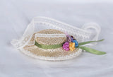 1:6 Scale Doll Hat Mini Straw Hat Handmade Miniature Accessory Lace Ribbon Floral