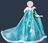 Handmade Embroidered Floral Doll Cape Miniature Faux Fur Velvet Cloak For 1:3 Scale