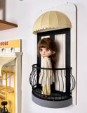 Craftuneed 1:6 scale Dollhouse Paris Balcony Scene French Style Wall Mounted Display for Fashion Dolls Handmade Personalised Logo