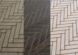 Craftuneed 1:6 Scale Miniature PVC Wood Grain Dollhouse Flooring Herringbone Pattern 40cm X 15.2cm