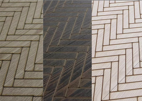 Craftuneed 1:6 Scale Miniature PVC Wood Grain Dollhouse Flooring Herringbone Pattern 40cm X 15.2cm