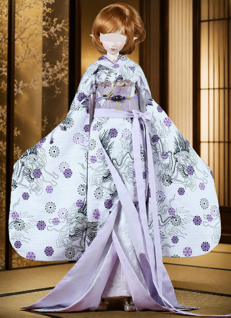 Handmade Doll Kimono with Obi Miniature Japanese Style Traditional Clothing 1/4 1/3 Scale