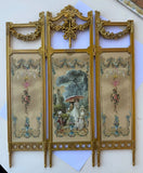 1:6 Scale Dollhouse Folding Screen Handmade Miniature Rococo Room Divider Display