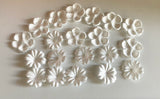 Bundle 20pcs Ivory Fabric Flower Petals Applique | 3D Floral Embellishments | Craft/Wedding