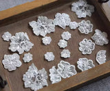 Ivory Floral Lace Applique Bundle Beaded, Sequin Bridal Embroidered Flower Patches