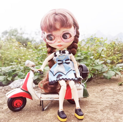 Craftuneed 1:6 Scale Retro Miniature Motorcycle for BJD Fashion Doll Dollhouse bike vehicle Decoration Prop