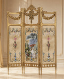 1:6 Scale Dollhouse Folding Screen Handmade Miniature Rococo Room Divider Display