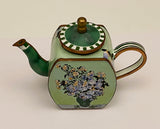 Trade Plus Aid Flower and Vase Teapot Hand paint Enamel Limited Edition Collectable