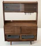 Handmade 1:6 Scale Dollhouse Sideboard Cabinet Miniature Kitchen Storage Hutch with Hooks