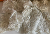 Bundle 7.2 Meters Ivory sequins lace trim with silver cord Bridal embroidered tulle trimming