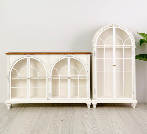 Craftuneed 1:12 Scale Miniature French Style Vintage Sideboard Display Cabinet Dollhouse Storage Bookcase Doll Furniture Available in Black