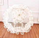 Handmade 1:8 Scale Lace Parasol Vintage Style Miniature Dollhouse Umbrella Prop 1/6 Compatible