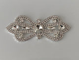 Craftuneed Silver Bridal Wedding Rhinestones applique butterfly embellishments diamante motif