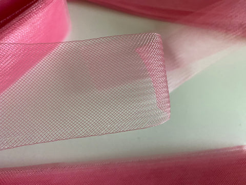 Craftuneed Bundle 18Meters sharp pink Crinoline horse hair trim sinamay millinery trimming 5cm wide